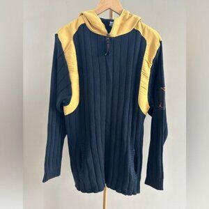 Air Jordan Flight Michael Jordan Yellow Black Half-Zip Pullover Sweater Hoodie L